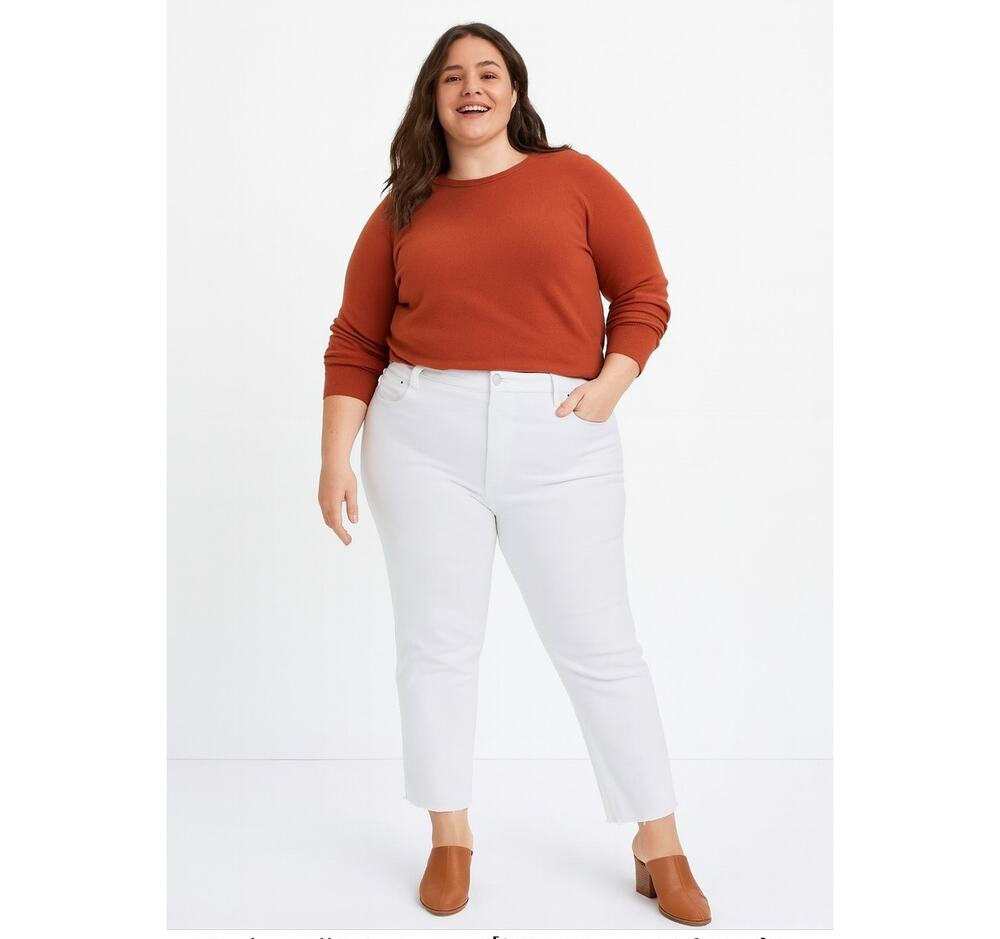 Madewell Womens 18W Plus Perfect Vintage Jean Tile White Raw Hem NWT